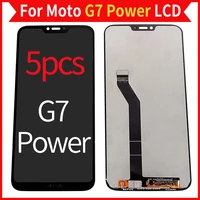 5pcslot for moto g7 power lcd screen display with touch digitizer assembly xt1955 5 xt1955 6 mobile phone parts