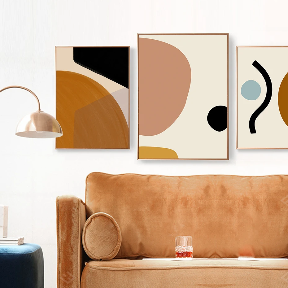 Абстрактная Геометрическая Картина на холсте скандинавские стили настенная
