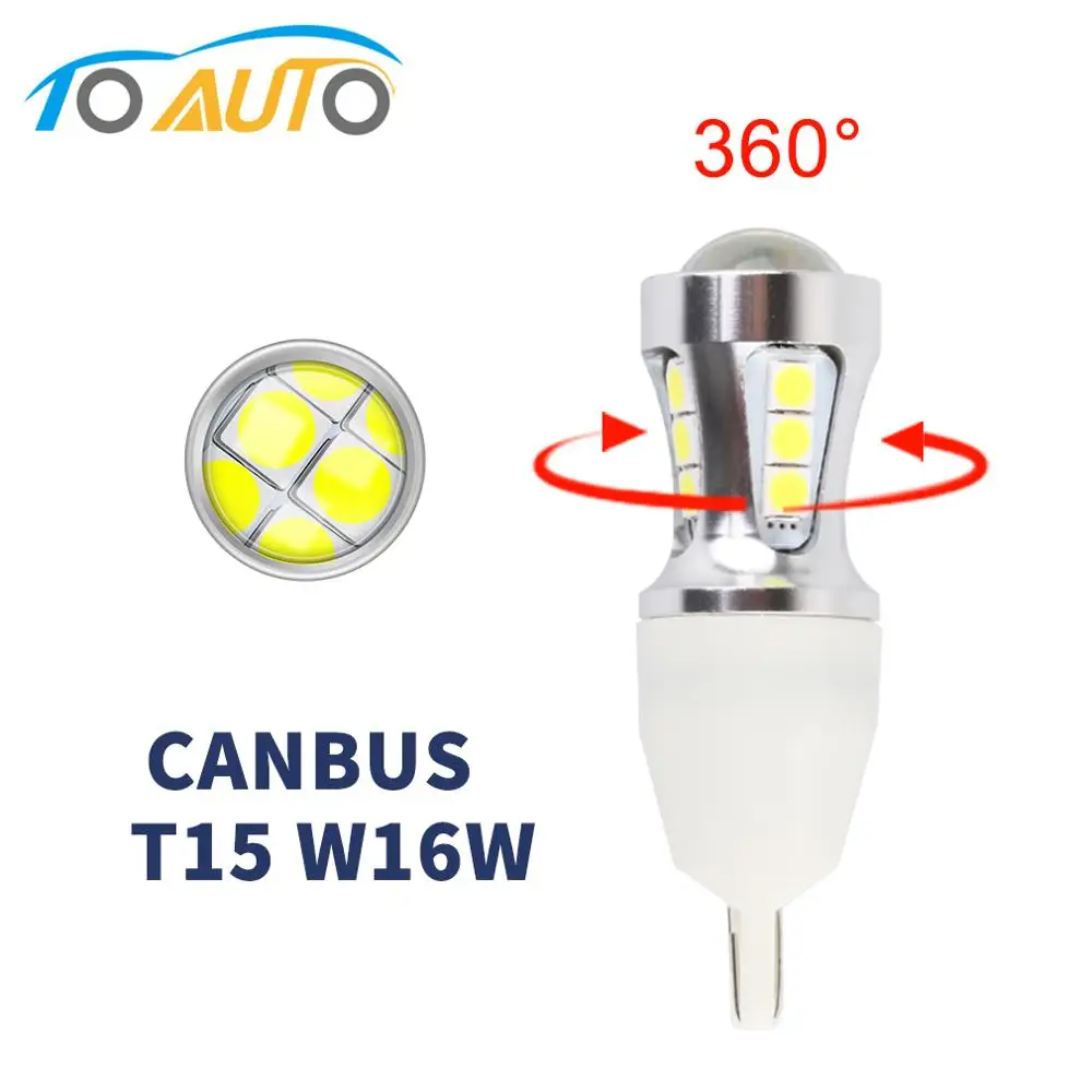 W16W T15 светодиодные лампы Canbus без ошибок 18SMD 3030 чипы с объективом светодиодный ные
