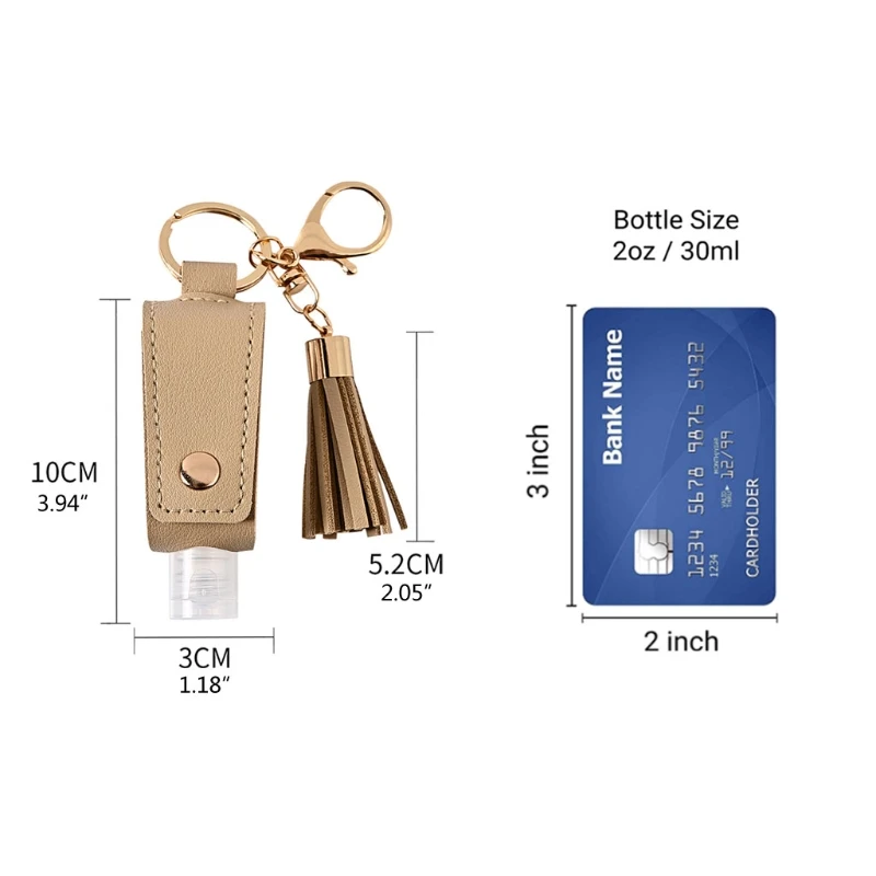 

2Pcs Portable Travel Bottle Empty Squeeze Plastic Bottle Keychain Holder with Tassel Refillable Bottle Container Clips