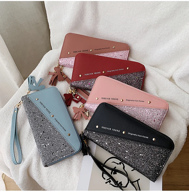 

2021 new women's wallet women's long Korean version simple zipper multi-function large capacity wallet mobile phone bag