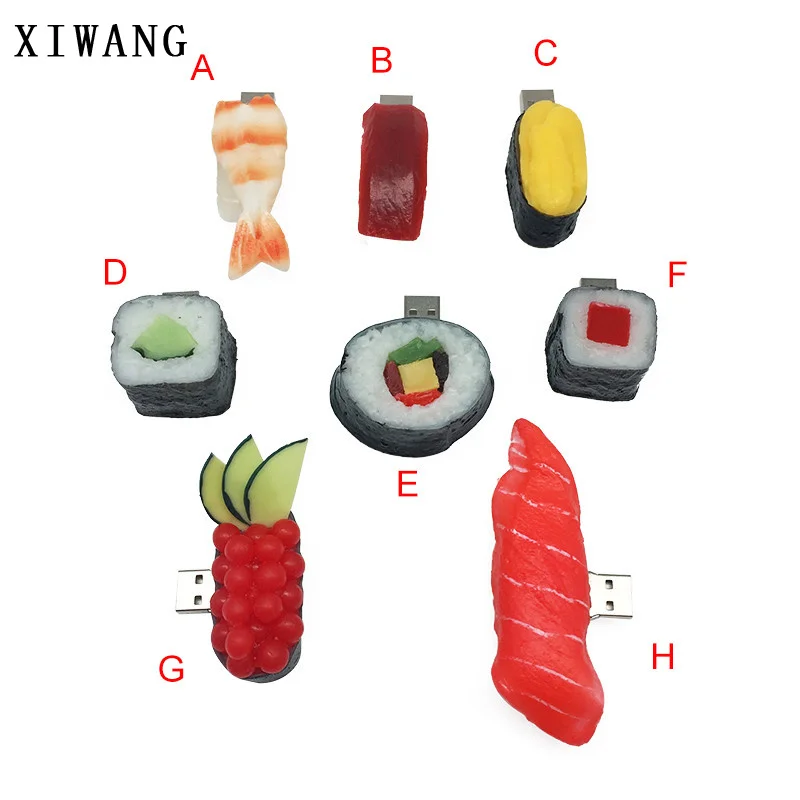 

new usb flash drive 128gb memoria usb 2.0 Salmon sushi food usb stick 4gb 8gb 16gb pendrive 32gb pen drive 64gb wholesale gift