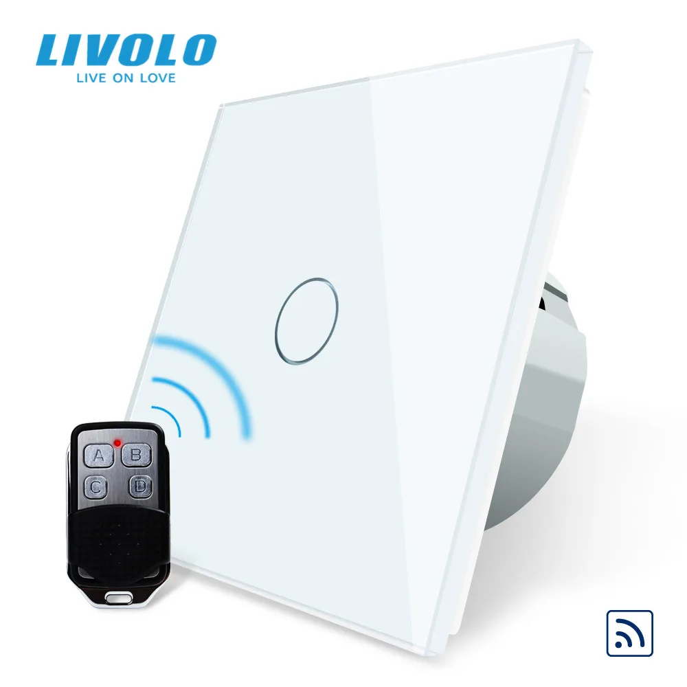 Livolo EU Standard Remote Switch, AC 220~250V Wall Light Remote Touch Switch With Mini Remote Controller C701R-11-RT12
