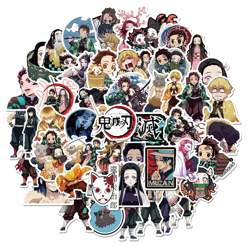 

10/30/50PCS Demon Slayer Poster Nostalgia Cafe Art Picture Salon Suitcase Home Decoration Bedroom Luggage Phone Stickers