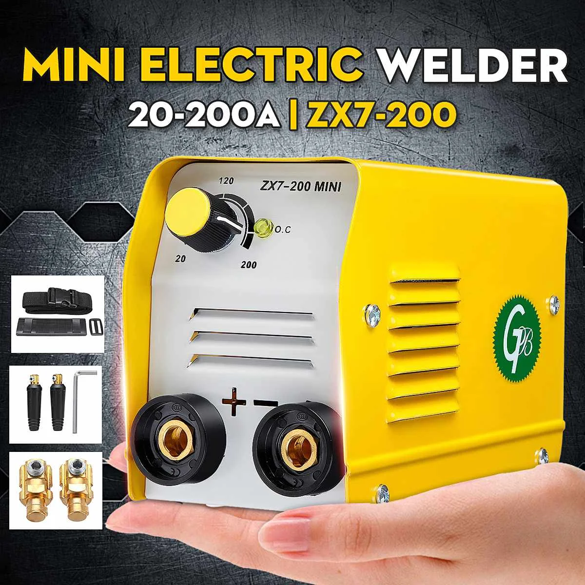 

ZX7-200 220V mini 20A-200A Electric Welding Machine IGBT DC Inverter ARC Welding Welders Metal Yellow 50-60Hz