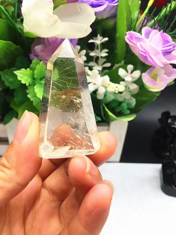 

Natural tea crystal white green ghost. Crystal magic wand crafts