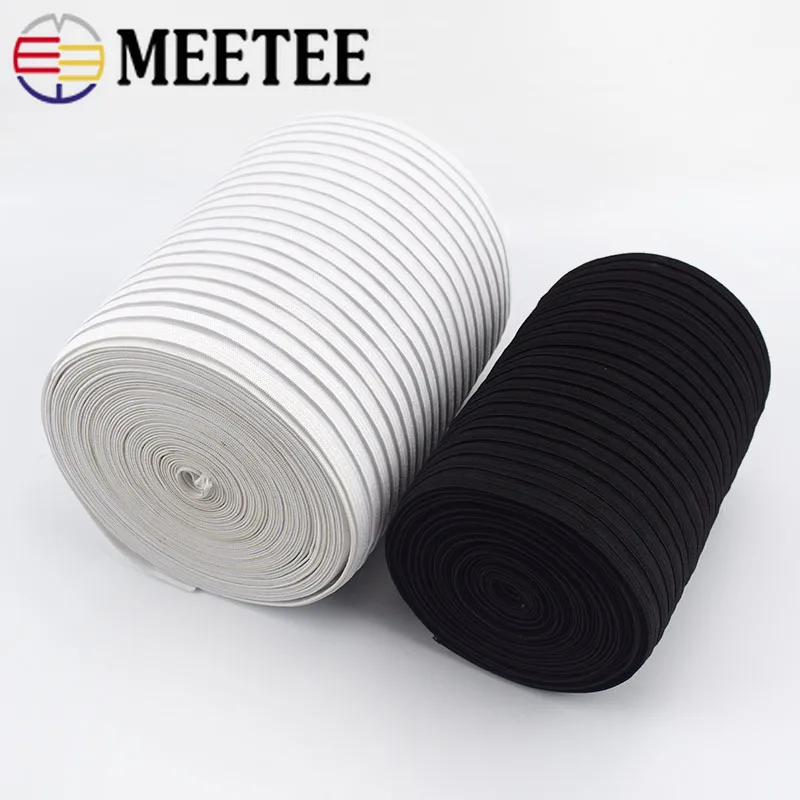 

Meetee 5/10Meters 17cm High Quality Fish Silk Widened Belt Elastic Band Polyester Stripe Transparent Webbing DIY Sewing BD305
