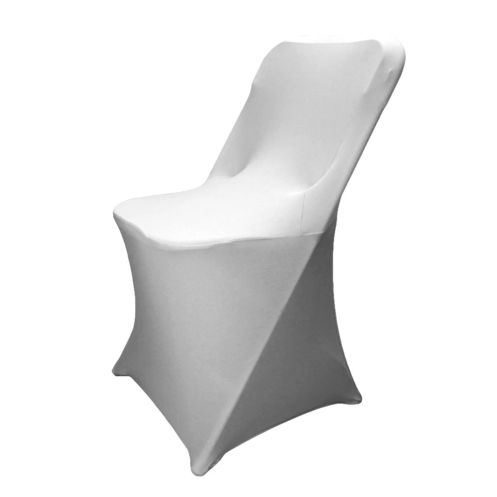 

Spandex Wedding Chair Cover Folding Seat Cover White Party Slipcover Chair Removable Furniture Covers Chair Covers Banquet