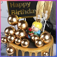 20pcs gold balls shaped paper jam diy cake insert topper card gift cup cake paper toothpick party birthday cake decoration
