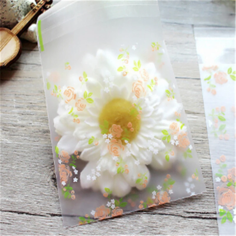 100 предметов Милые принты Зимние детские носки розы печенье сумки самоклеящаяся