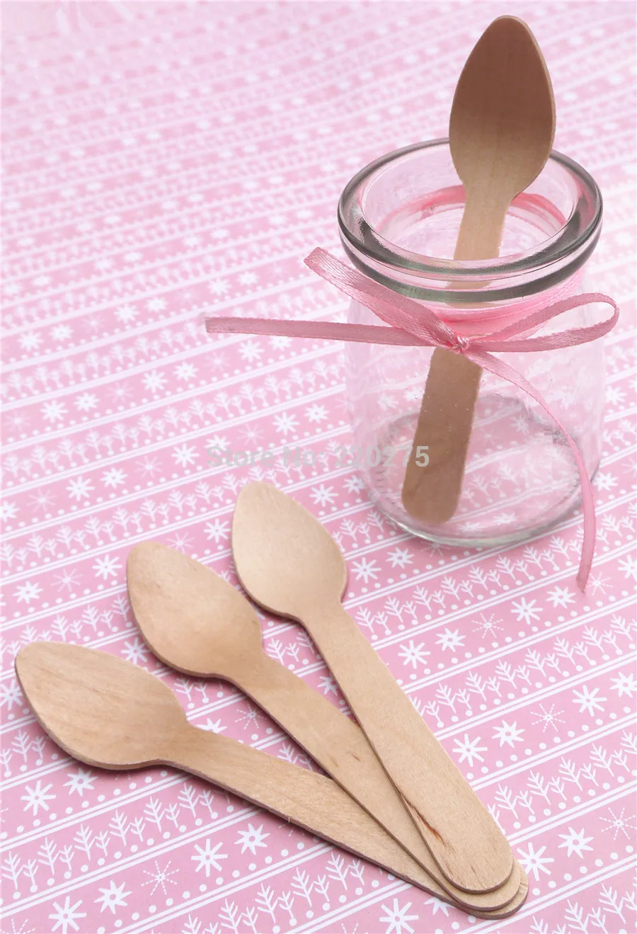 100pcs Disposable Healthy new wooden cake spoon Smooth Natural Ice Cream Spoons Dessert kid spoon for Yogurt mini small spoon - Цвет: 100mm spoon 2