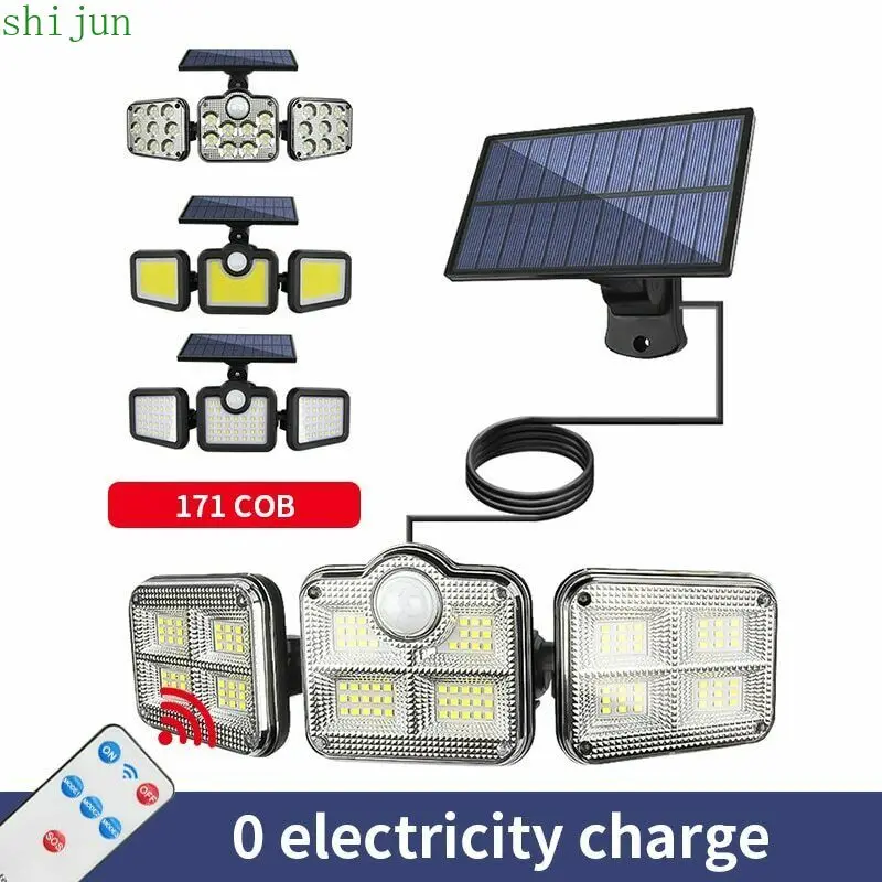 

171 COB LED Outdoor Solar Street Wall Lights PIR Motion Sensor Patio Garden Lamp Christmas Decor Holiday Decorations