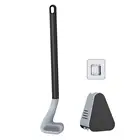 Щетка для унитаза, водонепроницаемая, с основанием, силиконовая, плоская, гибкая, с мягкой щетиной, набор для быстрой сушки