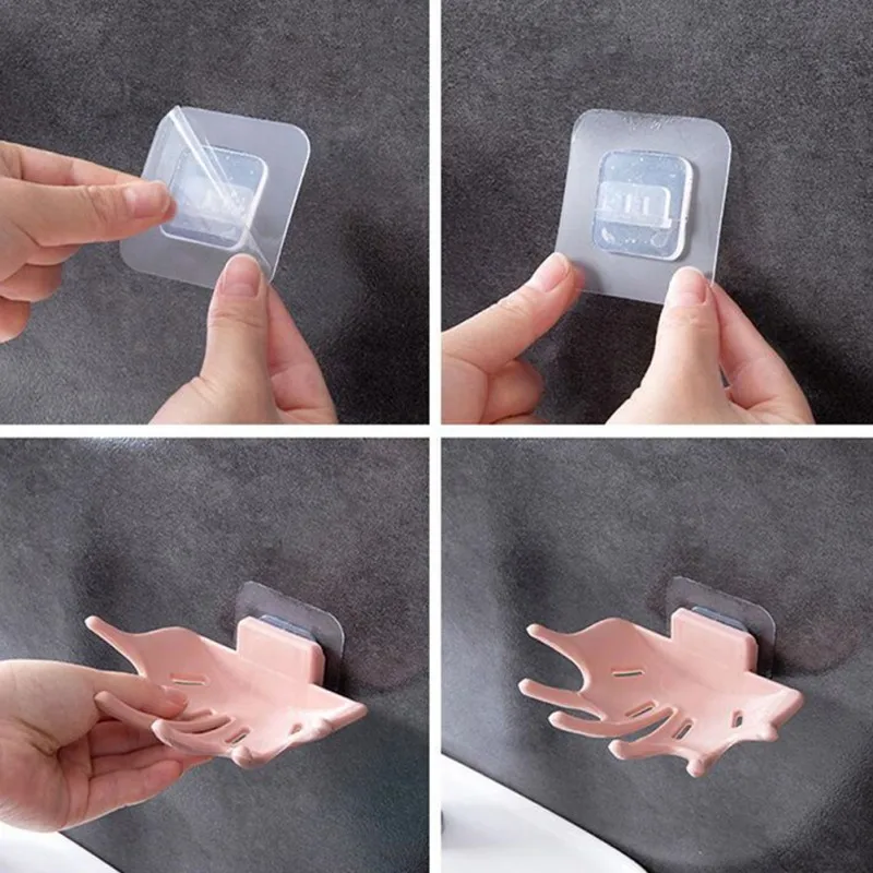 

Novelty Soap Dish Multi-function Home Punch-free Suction Cup Type Soap Drain Rack Bathroom Wall Hanging Type Soap Storage Plate