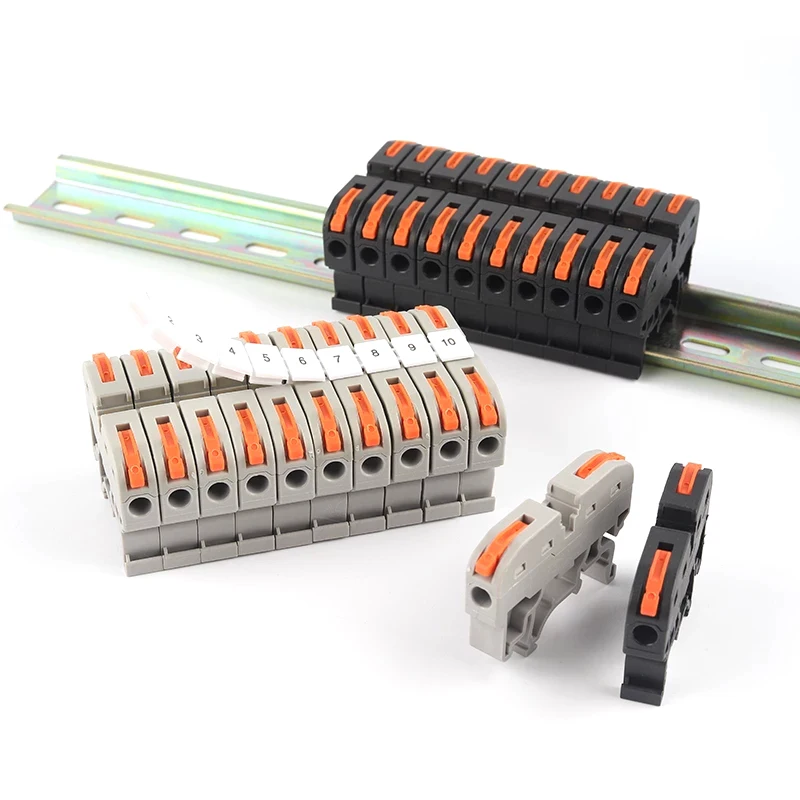

DIN Rail Universal Fast Compact Wire Connectors 211series Combination Terminal Blocks Splicing Screw Type instead UK2.5B