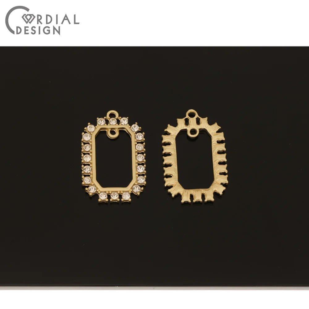 

Cordial Design 50Pcs 19*30MM Jewelry Accessories/Earring Findings & Components/DIY/Hand Made/Geometry Shape/Rhinestone Pendant
