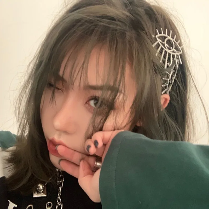 Молния стиль сглаза Бобби булавка для женщин японский Harajuku сплав Серебро Большой Глаз принадлежности для волос для девочки ювелирные изделия для волос Femme