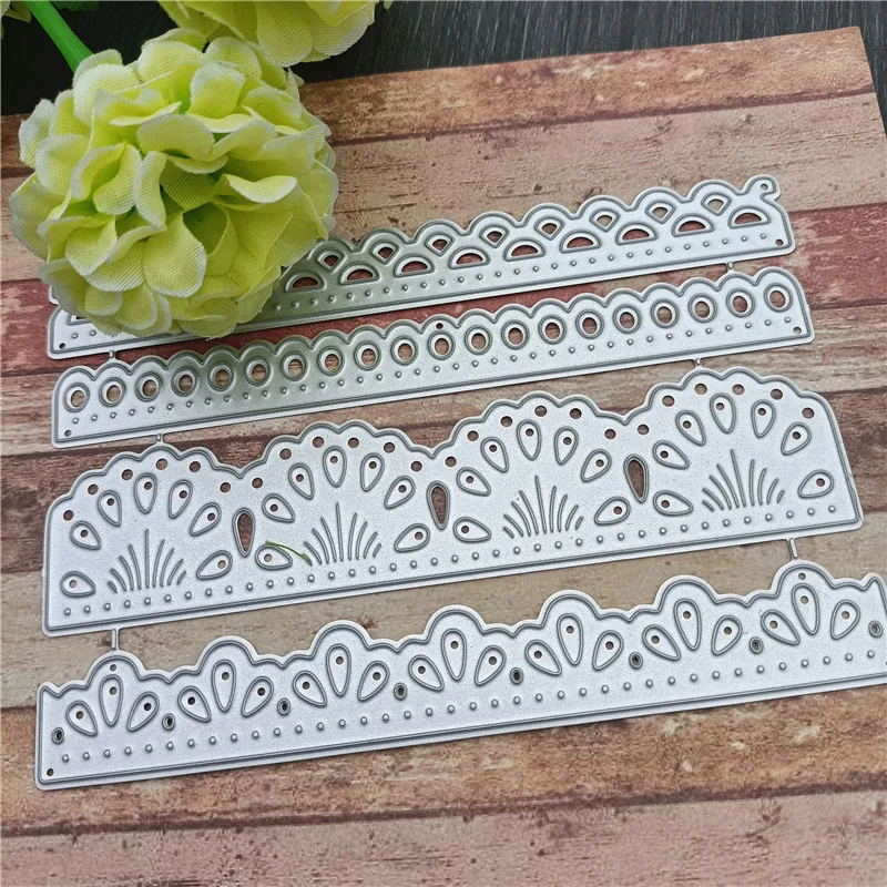 

2021 New 4Pcs/Lot Lace Metal Cutting Dies Stencil Die Cut Scrapbooking Craft Stamps