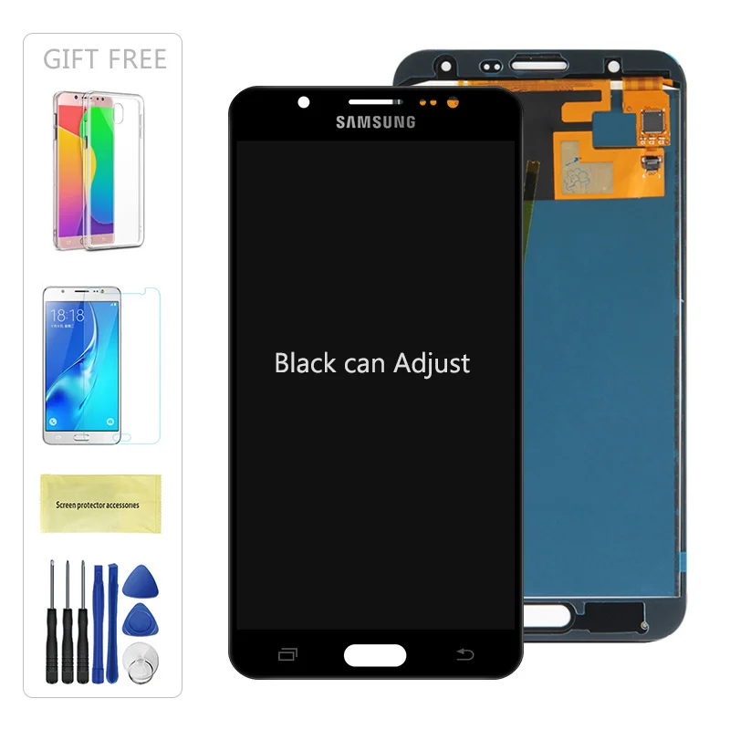 Black Adjust J7 дисплей для samsung Galaxy J7 J700 ЖК-дисплей+ сенсорный экран дигитайзер в сборе для samsung J700 J700F J700M lcd - Цвет: Black Adjust