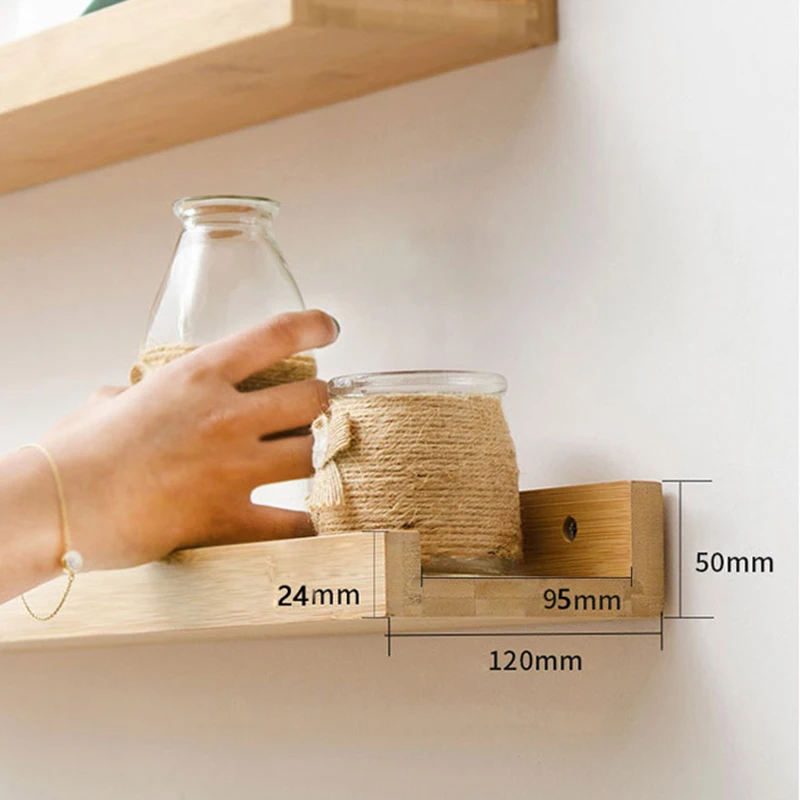Бамбуковый органайзер полка для хранения настенная подвесная кухни стойка