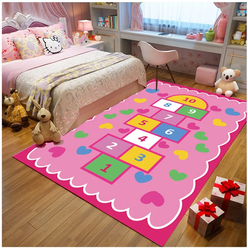 Розовый 3D единорог детский коврик Детская игра ползать пол для девочек любимый