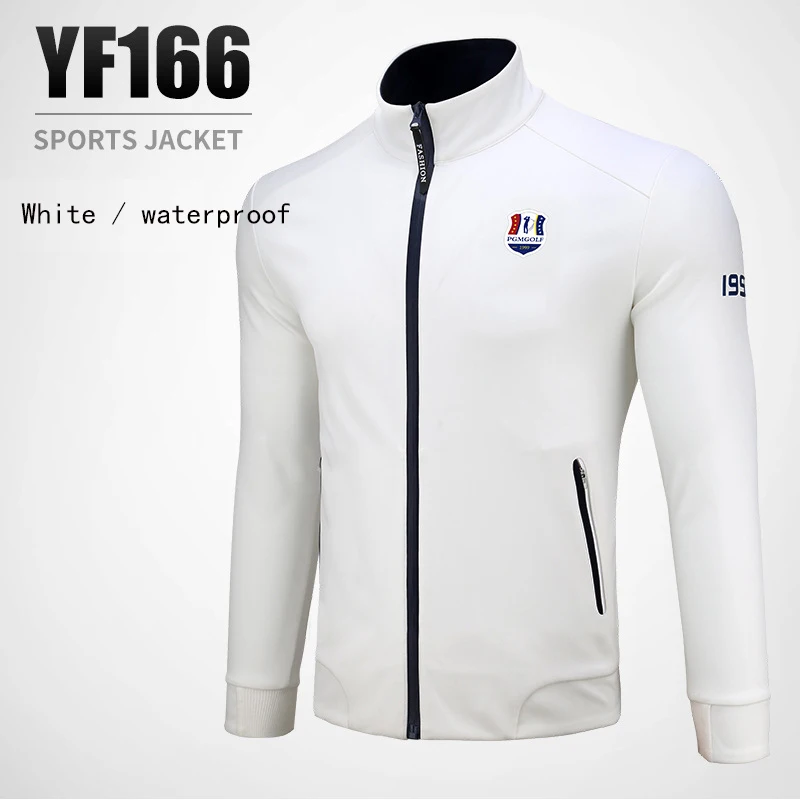 White waterproof 1 шт. PGM одежда для гольфа брендовая новая одежда мужская водонепроницаемая куртка жилет ветровки Высокое качество длинный рукав гольф спортивная куртка - Цвет: White waterproof