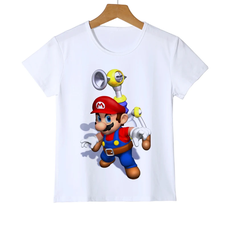 Детские футболки с принтом Super mario bros футболка для маленьких мальчиков и девочек