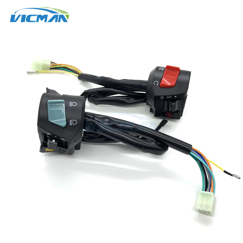 

Переключатель ручки мотоцикла, левая и правая ручки, переключатели, противотумансветильник ры, сигнал поворота, переключатель контроллера электрического пуска на руль