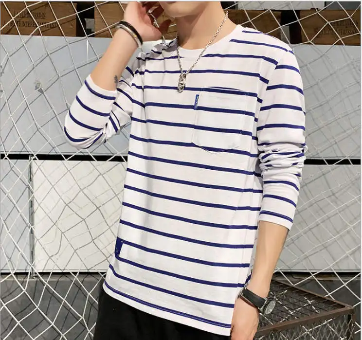 Осень и Зима Новая мужская повседневная с длинными рукавами модная простая