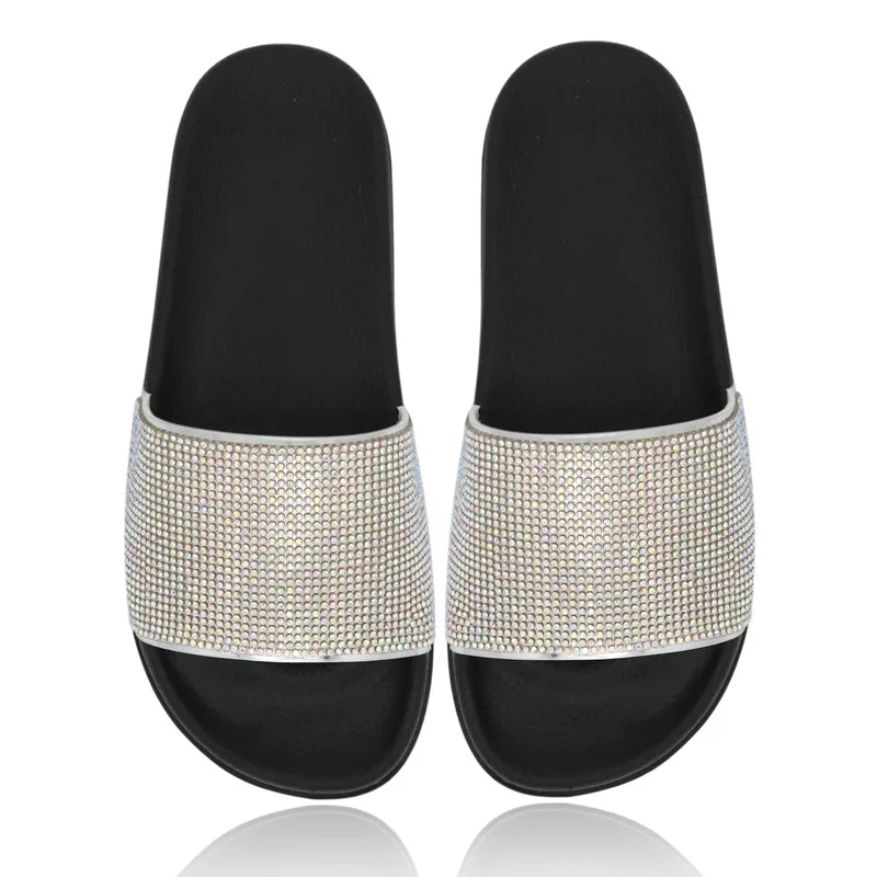 

Rhinestone Women Slippers Flip Flops Summer Slides Women Shoes Crystal Diamond Bling Beach Slides Sandals Casual Shoes Slip On