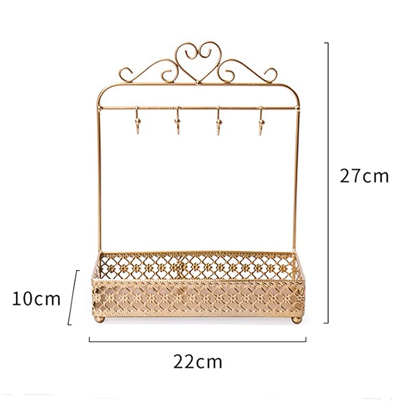 

Jewelry Organizer Display Stand with Ring Tray Table Top Jewelry Hanging Holder for Earring Necklace Bracelet