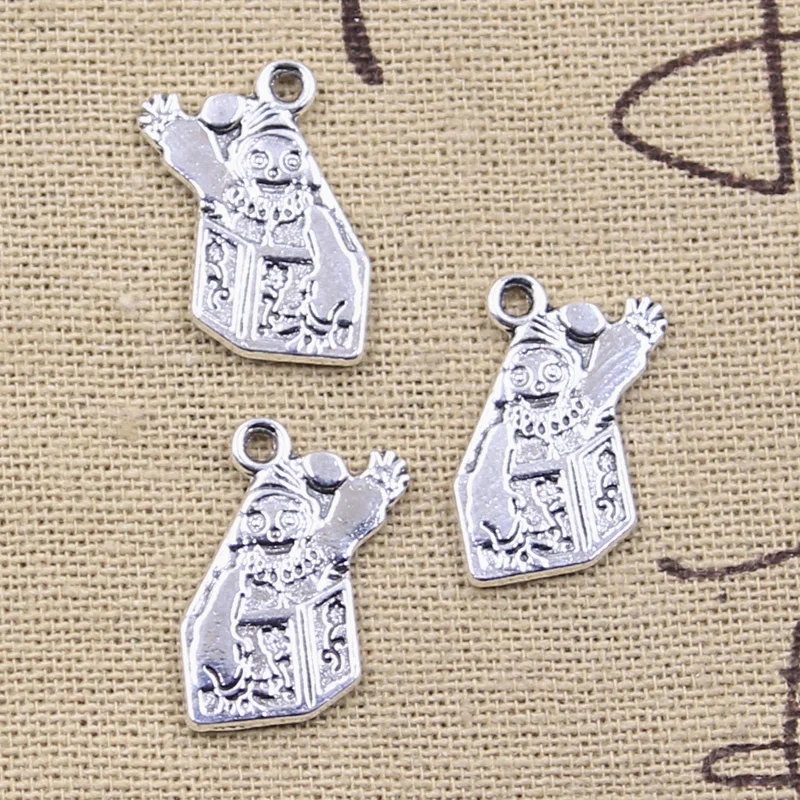 15 шт. Подарочная коробка с рождественским сюрпризом 20x14 мм антикварные подвески