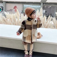 fashion baby fur girls coat winter warm children thicken long sleeve jacket kids buttons snow outerwear clothing teenagers