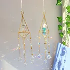 Хрустальные ветряные украшения, шестигранная металлическая подвеска от солнца, поделки для наружного сада, подвесные солнцезащитные Ловцы, домашний декор для спальни