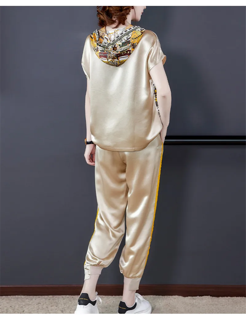 Комплект женский Повседневный из двух предметов топ с коротким рукавом