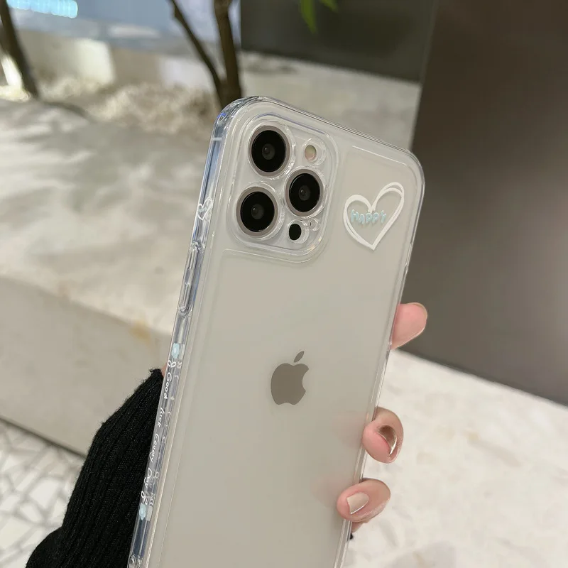 

couple phone case happy cover soft silicone cute capa for iphone 12 mini 11 pro max 7 8 plus x xr xs max conque shel