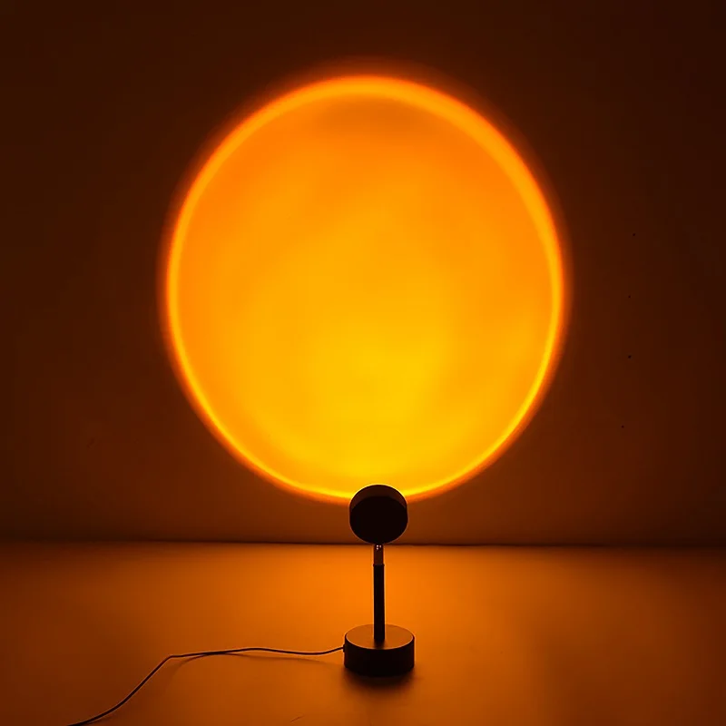 

USB Table Lamp Sunset Projector Lamp Rainbow Atmosphere Led Night Light for Home Bedroom Coffe shop Background Wall Decoration