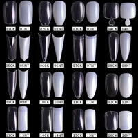 100500pcs pro white clear v straight round end fullhalf acrylic ballet coffin french false nail tips fake toenail tip manicure
