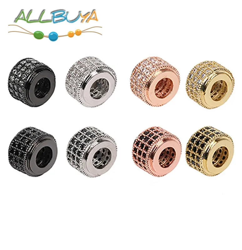 3 шт./лот фианитовые бусины разделители микрозакрепка колонна циркониевые для