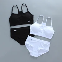 teen girls cotton underwear training bras briefs sets seamless womens panties tank top bra big children lingerie tube top vest