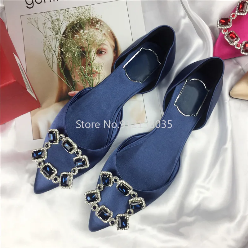 

Туфли женские без шнуровки, удобная обувь для отдыха, заостренный носок, стразы, роскошные
