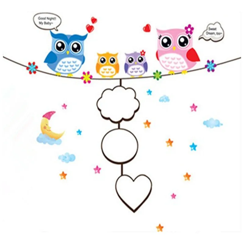Настенная 3d фоторамка с рисунком счастливой совы виниловые Стикеры для заметок