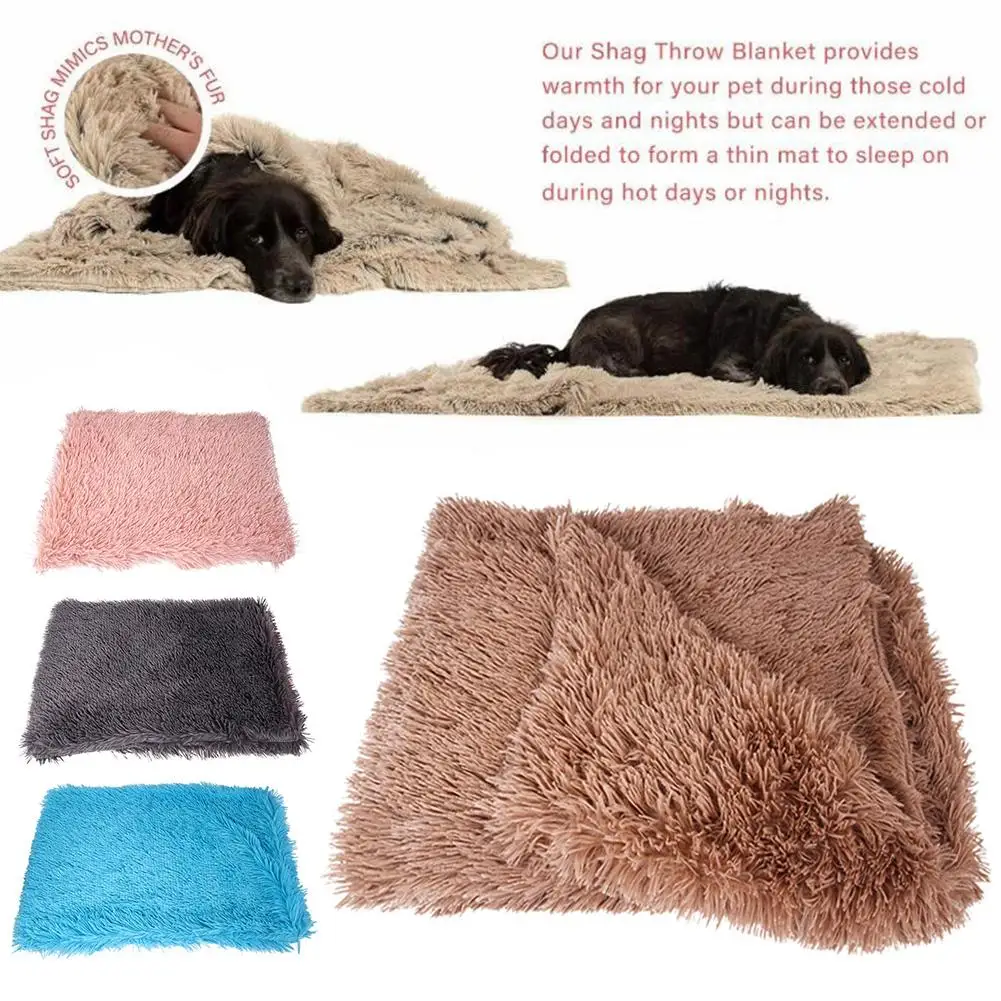 Winter Pet Dog Puppy Cats Soft Sleeping Bed Mat Fluffy Cushion Mattress Skin-friendly Kitten Blanket Supplies | Дом и сад