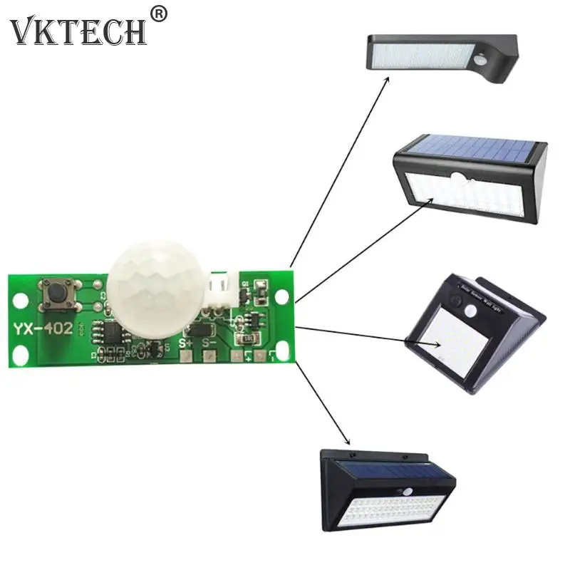 

3.7V Solar Lamp Circuit Board Control Sensor Night Light Controller Module Infrared Induction Solar Panel Circuit Board