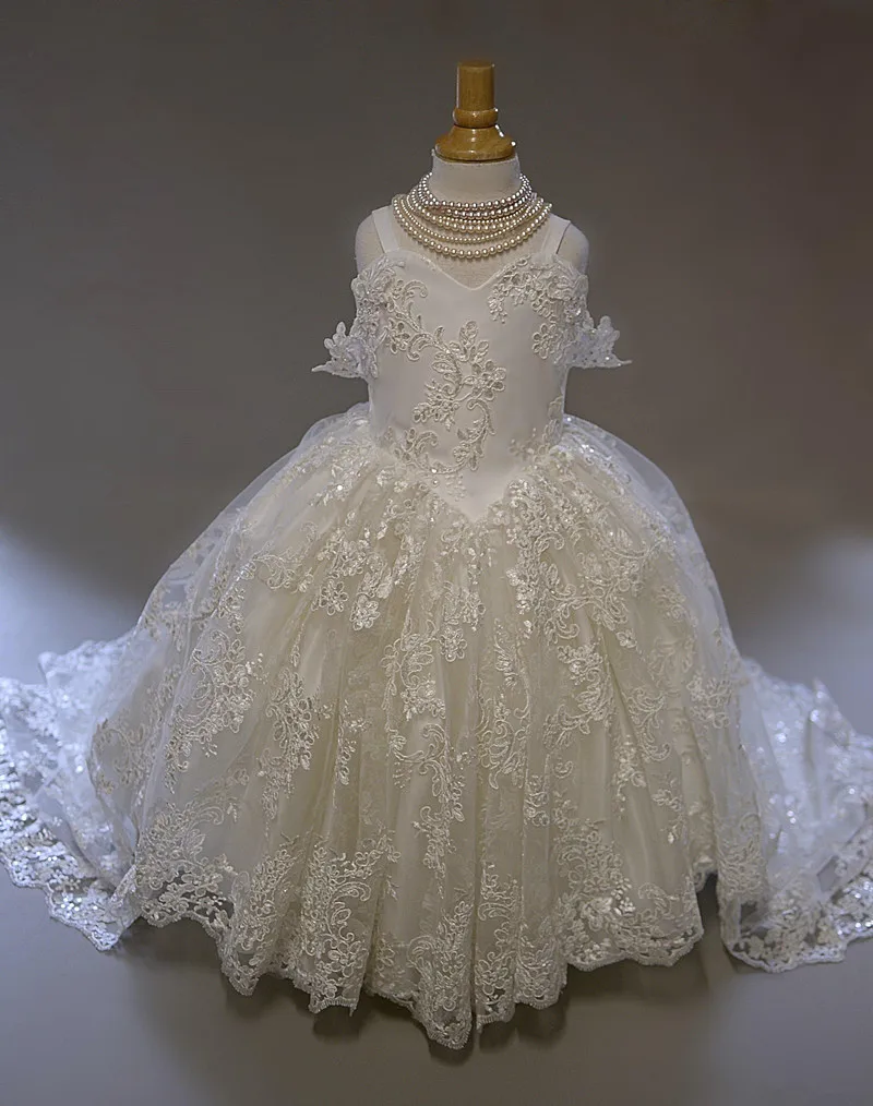 Платье для девочки с цветочным принтом без рукавов Тюлевое кружевное платье