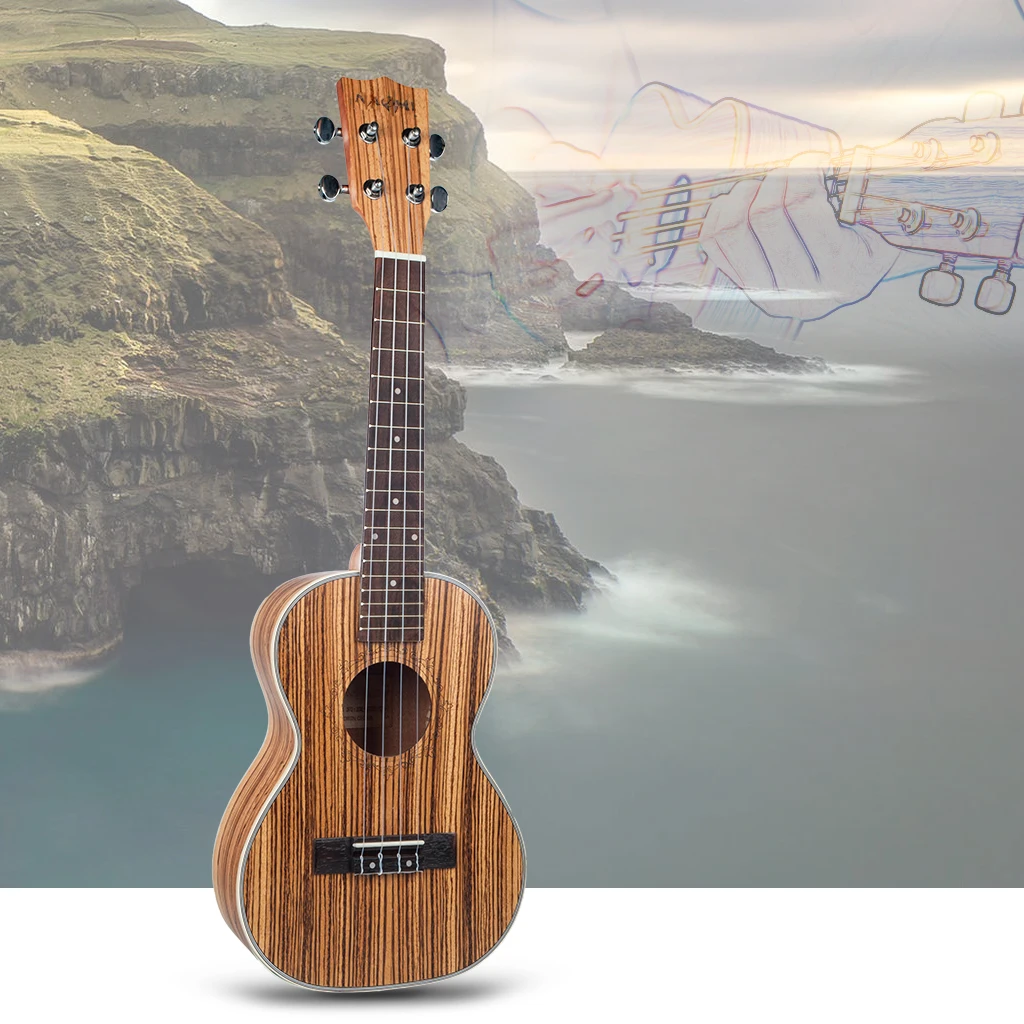 Наоми укулеле концертная Гавайская гитара Акустическая Zebrawood 4 струны 23