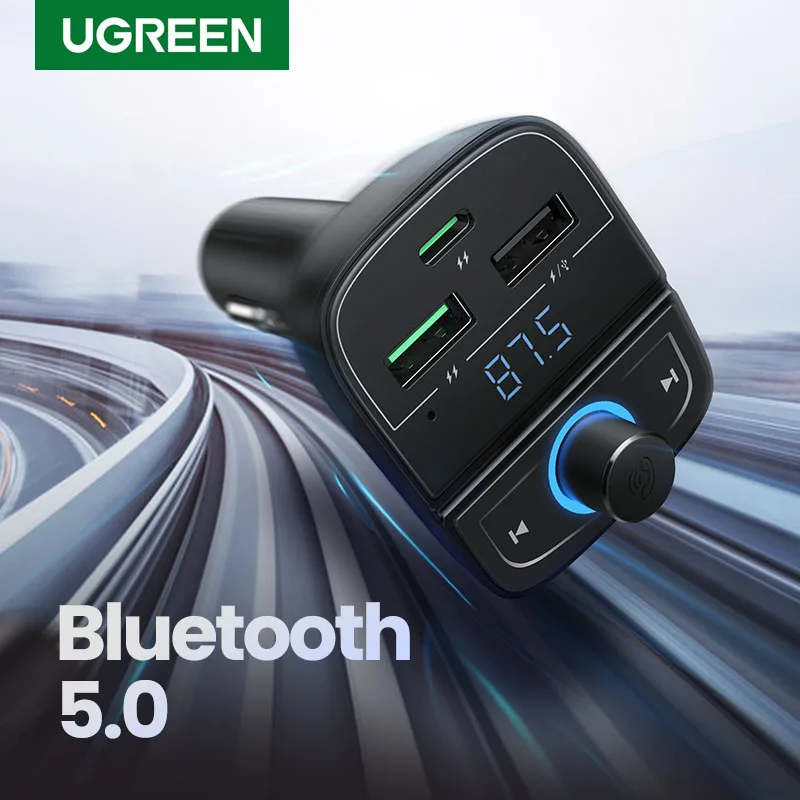 Автомобильное зарядное устройство UGREEN Quick Charge 4 0 для телефона FM передатчик Bluetooth