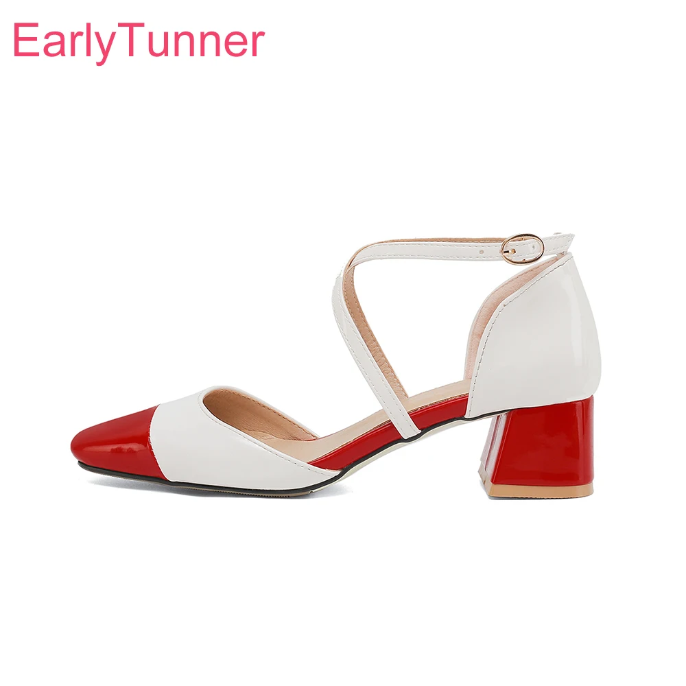 

Сандалии женские на массивном каблуке, повседневные Модные босоножки, школьная обувь, большие размеры 10, 30, 43, 46, 50, белые, черные, на лето