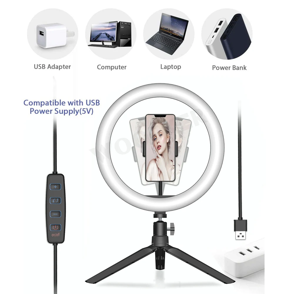 Фон для фотосъемки 10 дюймов светодиодный кольцевой светильник штатив Трипод