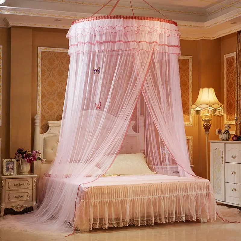 

Romantic Hung Dome Mosquito Net Princess Students Insect Bed Canopy Lace Round Mosquito Nets Curtain YE-Hot